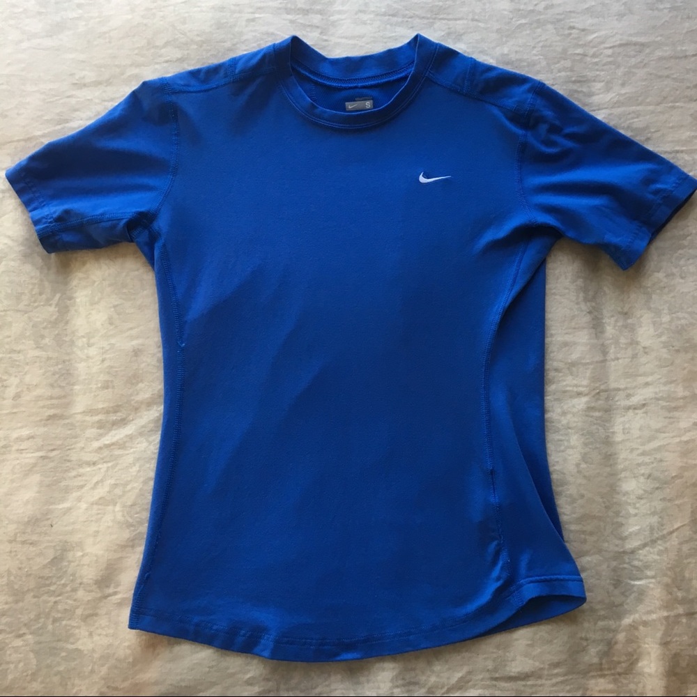 NikeFIT DRY Fitted Blue Short Sleeve Running Top